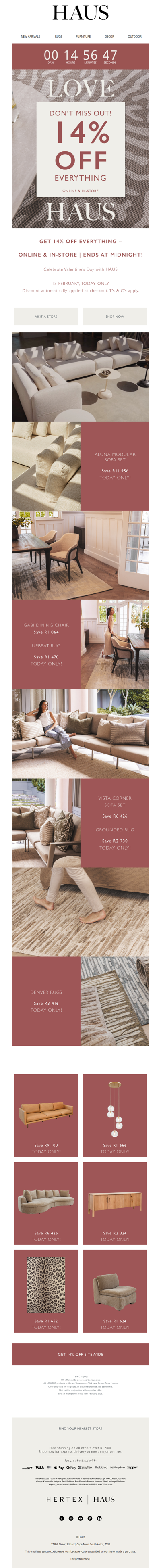 Don't miss out – get 14% off everything!