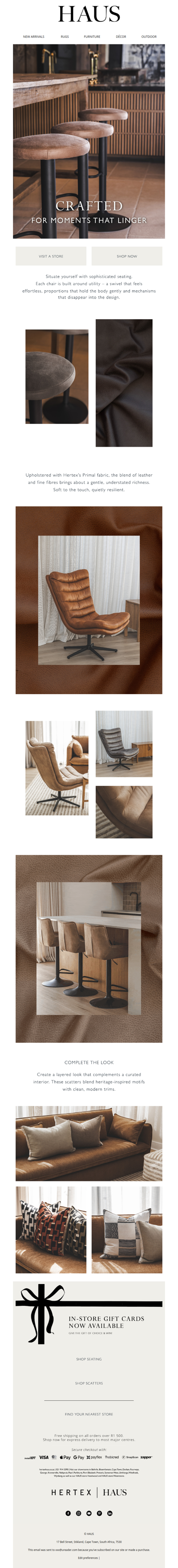 Texture that invites relaxation