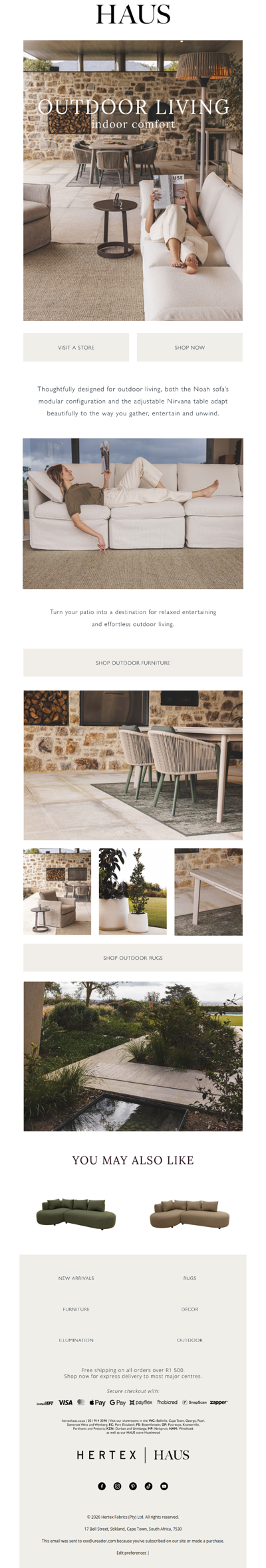 Outdoor living, indoor comfort