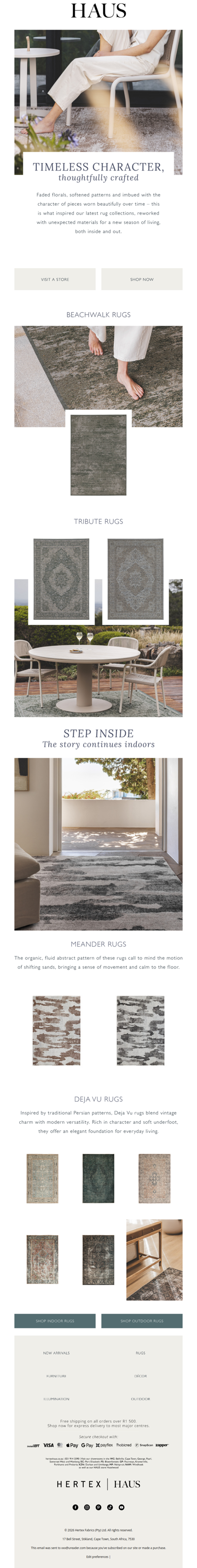 New textures, timeless patterns