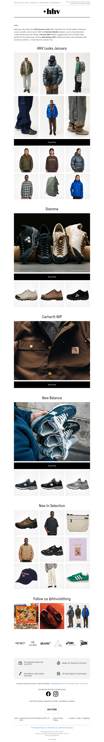 HHV Looks January | Diemme | Carhartt WIP | New Balance