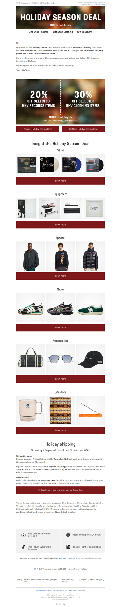 Holiday Season Deals - For a short time only