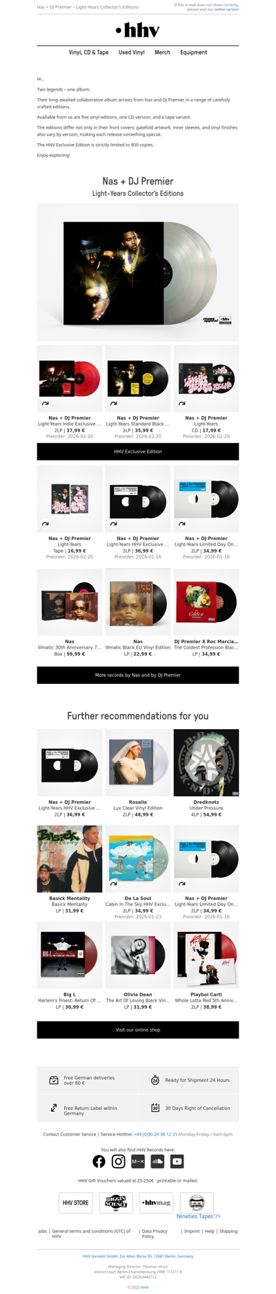 HHV Exclusive Edition: Nas + DJ Premier – Light-Years Collector's Editions