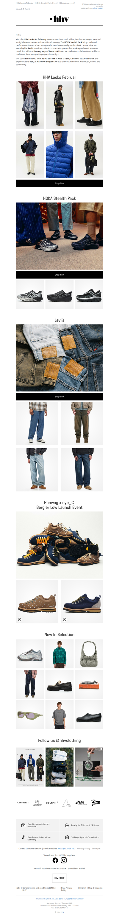 HHV Looks Februar | HOKA Stealth Pack | Levi's | Hanwag x eye_C Launch & Event