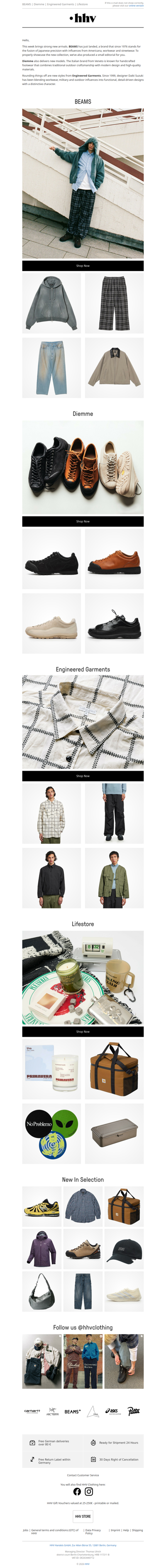 BEAMS | Diemme | Engineered Garments | Lifestore