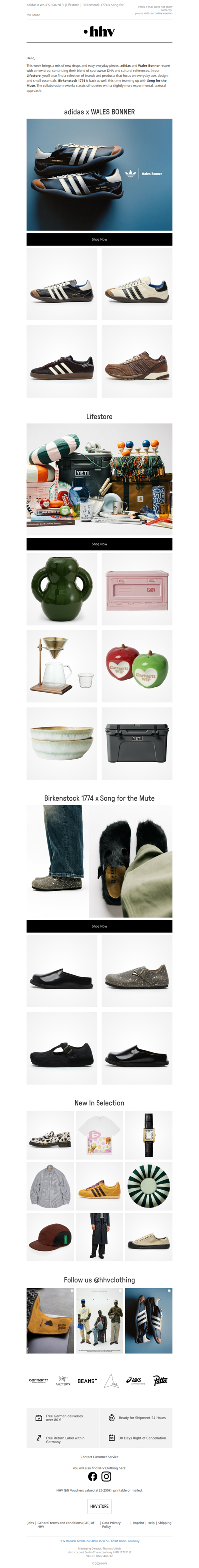 adidas x WALES BONNER |Lifestore | Birkenstock 1774 x Song for the Mute