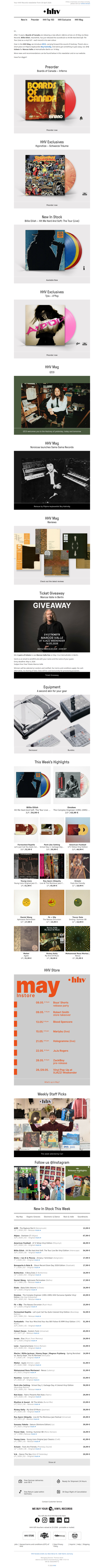 Boards of Canada | Billie Eilish | IZCO | Marcos Valle Raffle