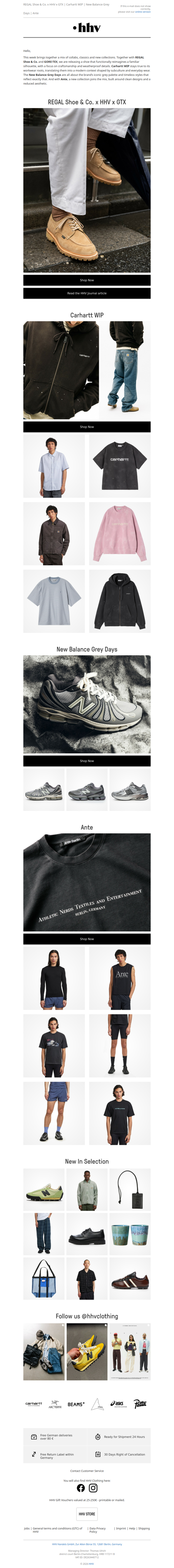 REGAL Shoe & Co. x HHV x GTX | Carhartt WIP | New Balance Grey Days | Ante