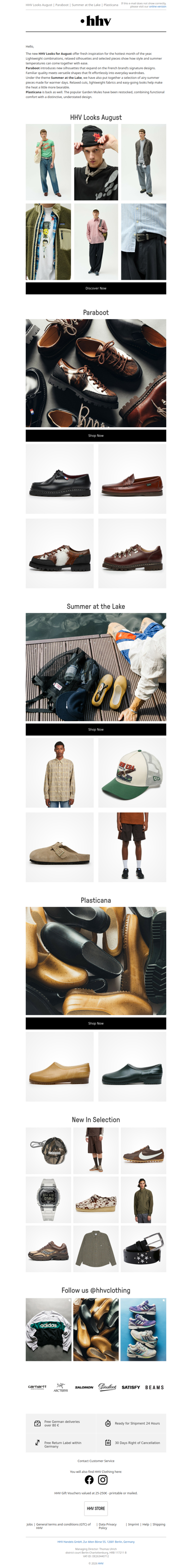 HHV Looks August | Paraboot | Summer at the Lake | Plasticana