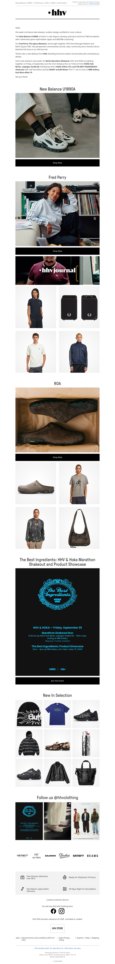 New Balance 1890A | Fred Perry | ROA | HOKA x HHV Event