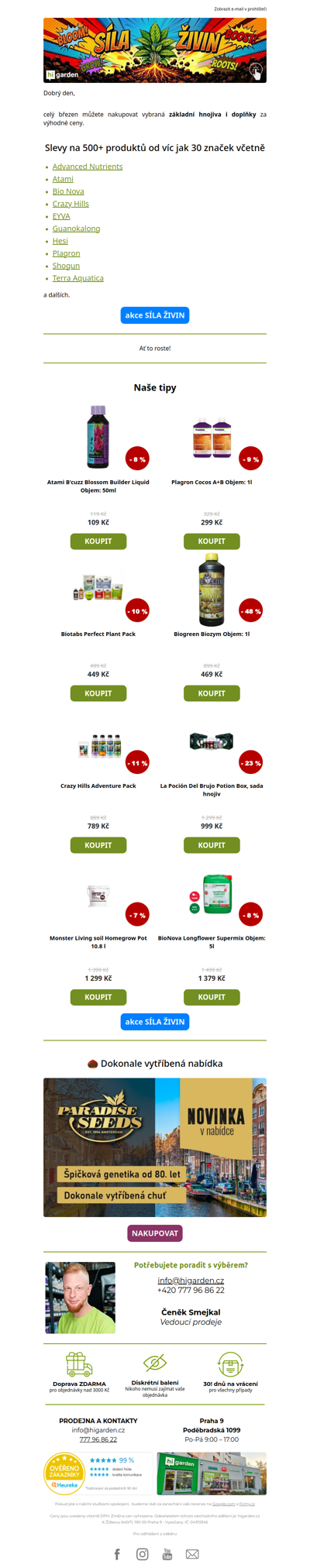 500+ hnojiv a doplňků v akci 🌱