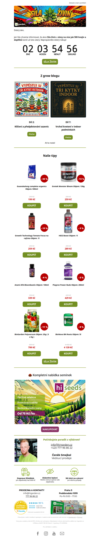 Poslední dny akce na hnojiva