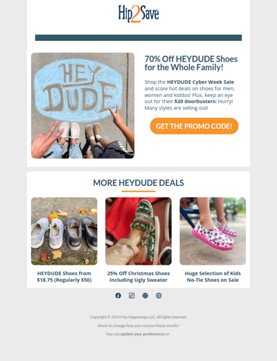 HEYDUDE Shoes as Low as $18.75 – Stock Up Now!