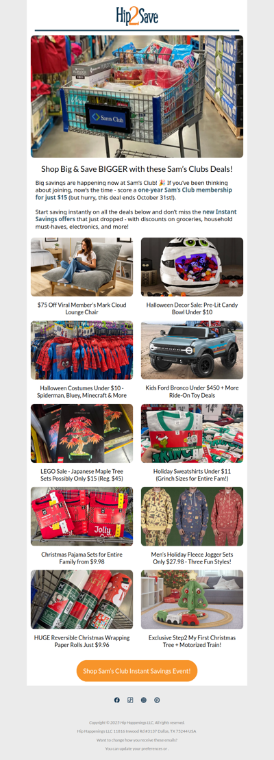 🚨 Just In: Sam’s Club Instant Savings Are LIVE! $15 Membership Ends 10/31!