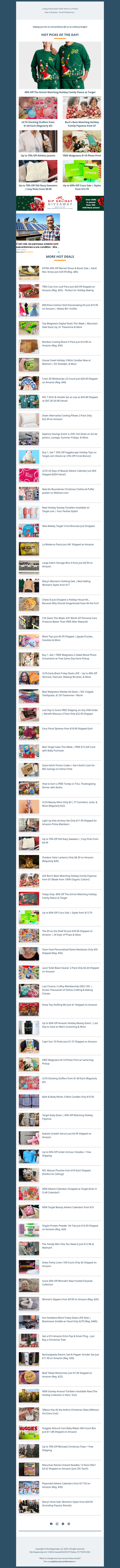 $7 Matching Christmas Fleece, $1.60 ULTA Stocking Stuffers, 70% Off Athleta Jackets, FREE Walgreens Photo Print, $10 Old Navy Sweaters, 60% Off Crocs