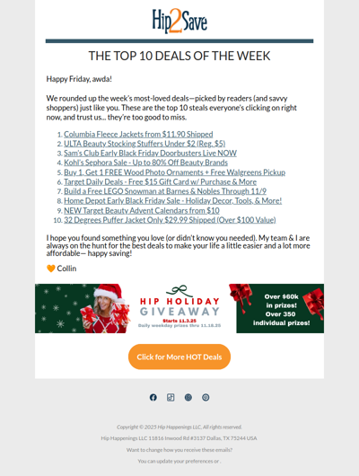 From Free LEGO to $10 Advent Calendars — This Week’s Top 10 Deals!