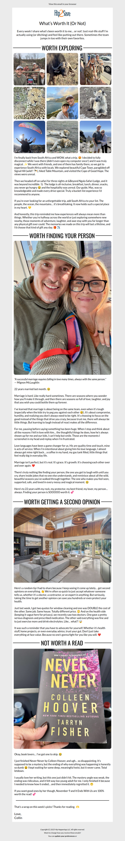 Unforgettable trip. 22 years of marriage. One terrible book. 😂