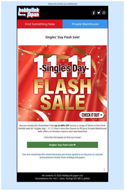 SINGLES' DAY FLASH SALE!💥