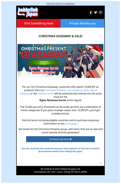 ⛄ Christmas Giveaway 3: figma Ninomae Ina'nis!