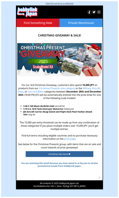 ⛄ Christmas Giveaway 4: Scale Model Kits!