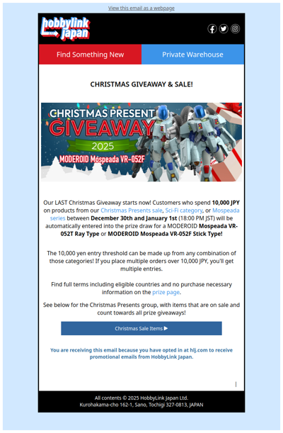 ⛄ Christmas Giveaway 5: MODEROID Mospeada Kits!