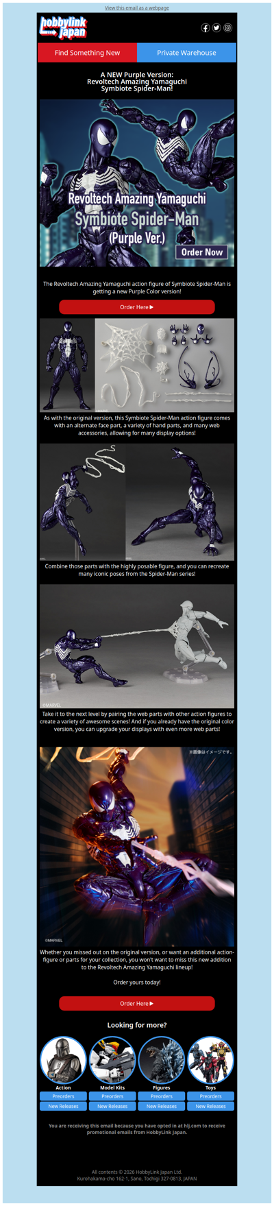 🕸️NEW: Revoltech Amazing Yamaguchi Symbiote Spider-Man (Purple Ver.)