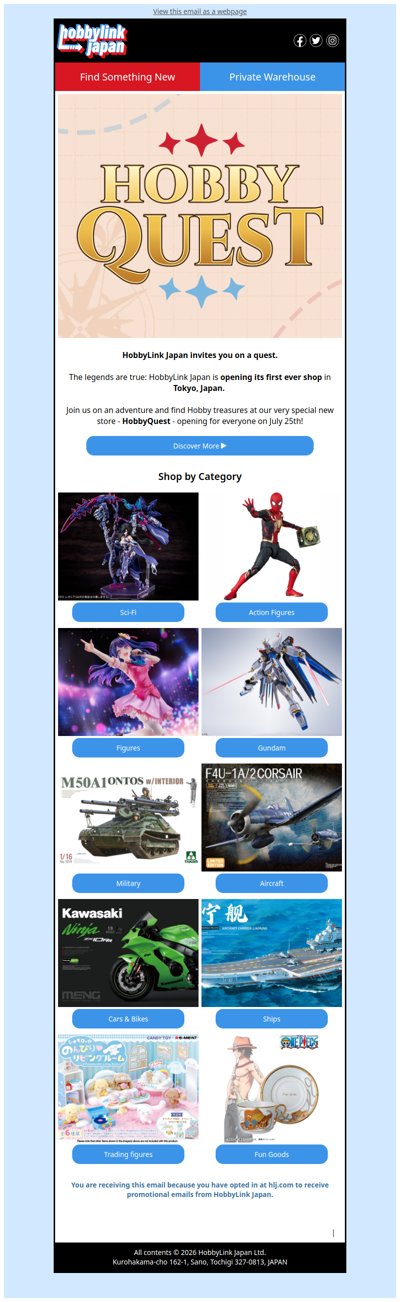 HobbyLink invites you on a quest. Do you accept?
