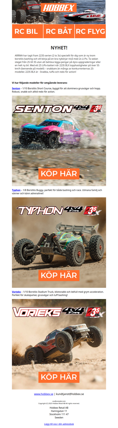 Hobbex - Nytt från ARRMA - 223S BLX