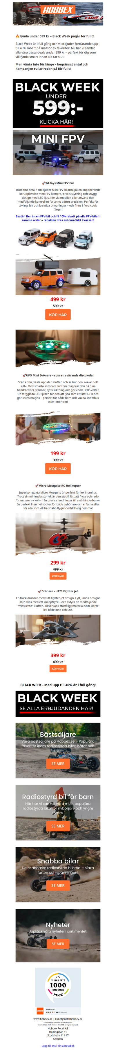 🚨Fynda Under 599 kr – Black Week Pågår!