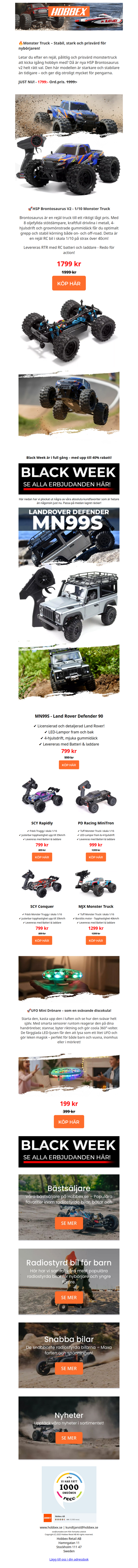 🚨Black Week: Monstertrucken du inte vill missa!