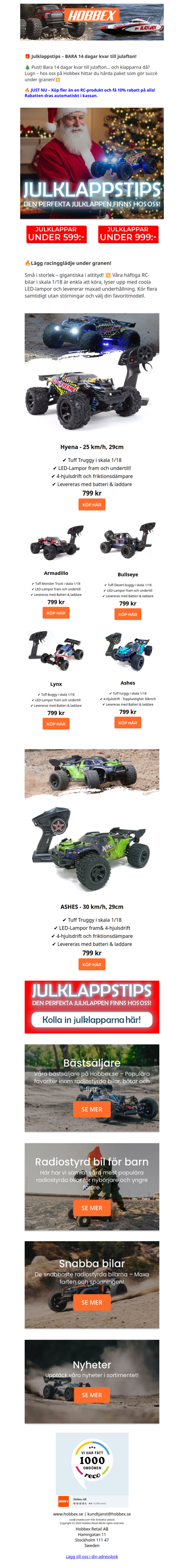 🚗Full fart mot julafton – Hårda julklappar under granen!