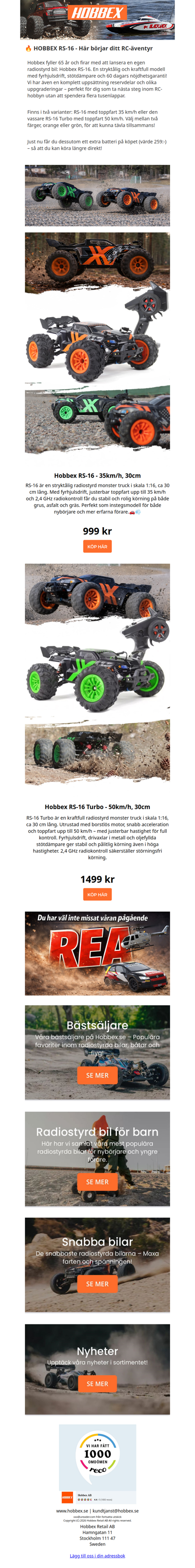 🔥Nyhet: Hobbex RS-16 – byggd för fart & action