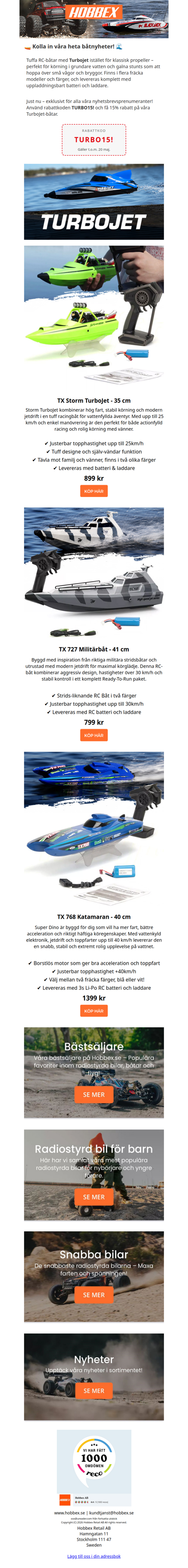NYHET - TurboJet Båtar - Just nu 15% rabatt