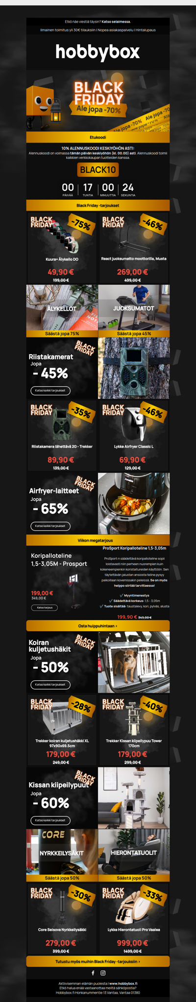 Säästä jopa 70% verkkokaupan valikoimasta! | Black Friday 🖤