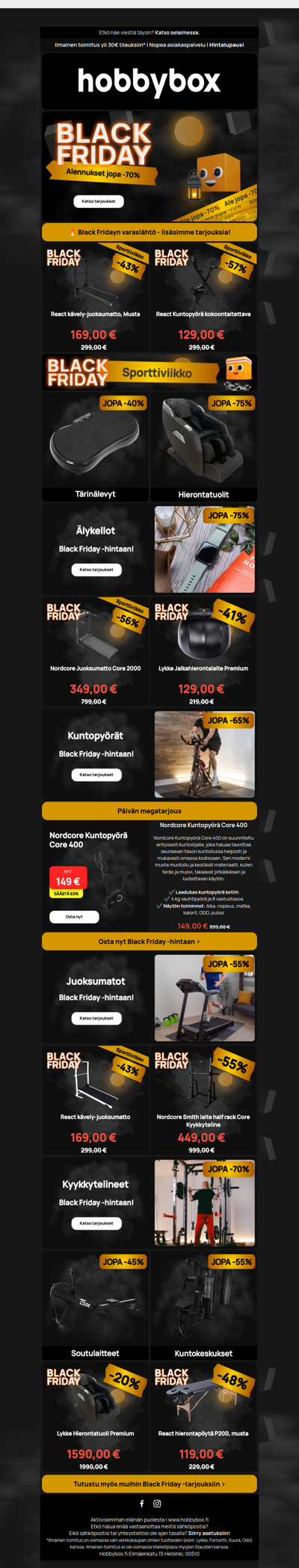 🔥 Black Fridayn varaslähtö - lisäsimme tarjouksia!