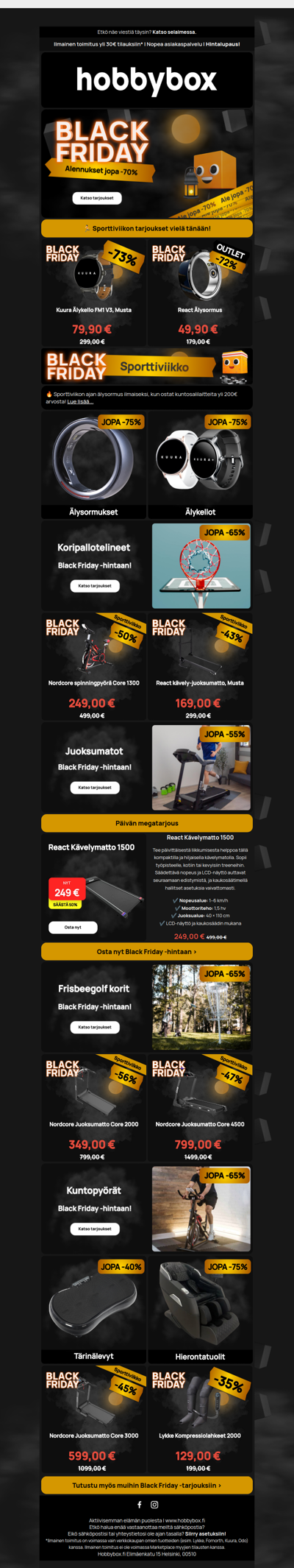 🔥 Black Friday: Sporttiviikon tarjoukset vielä tänään!