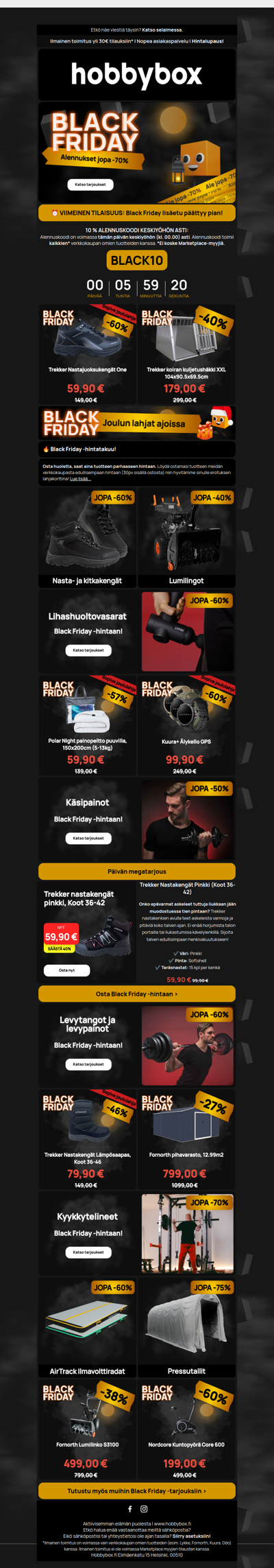⏰ VIIMEINEN TILAISUUS: Black Friday lisäetu päättyy pian!