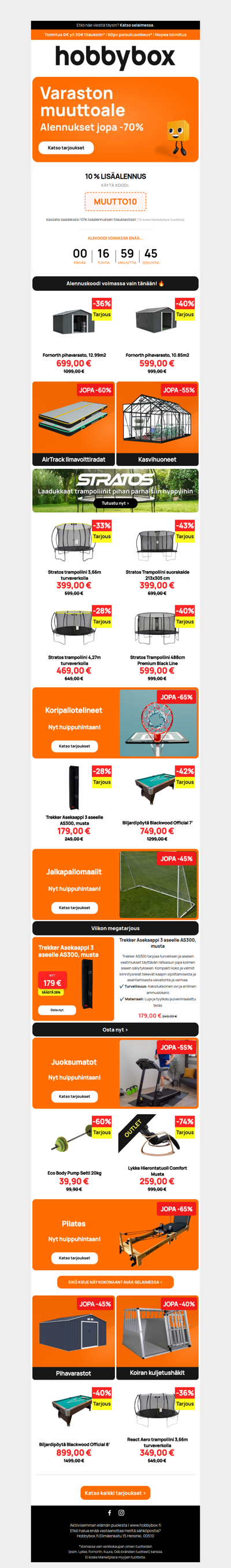 ⚡ NYT NE TULIVAT: Stratos-trampoliinit ja muut kevään pihasuosikit!
