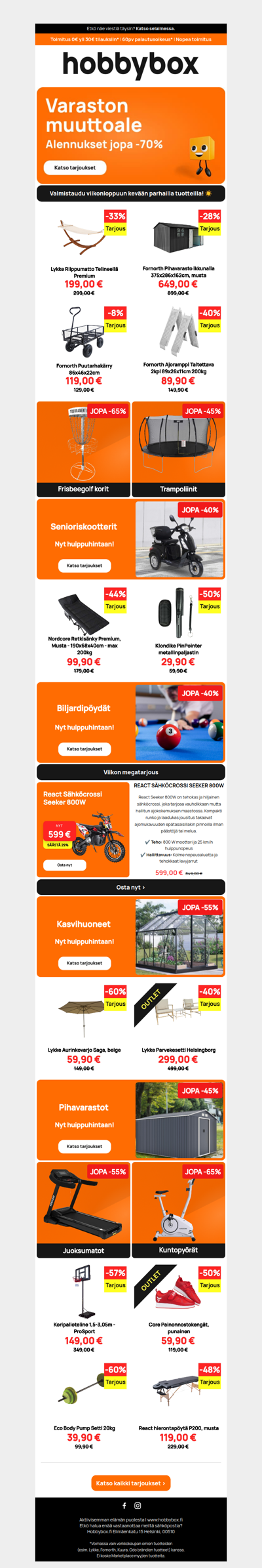 📦 Varaston muuttoale jatkuu: Nyt on oikea hetki laittaa piha kuntoon jopa -70% alella!