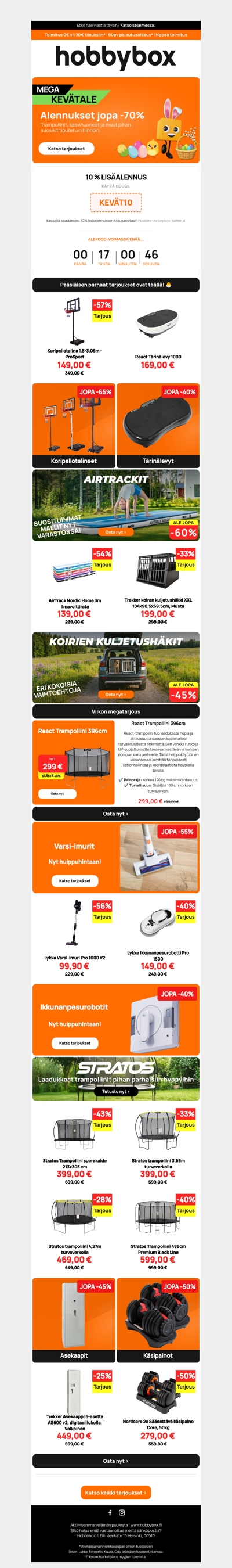 🐣 Pääsiäisyllätys: 10 % LISÄALE kaikesta – vain tänään! ⏳