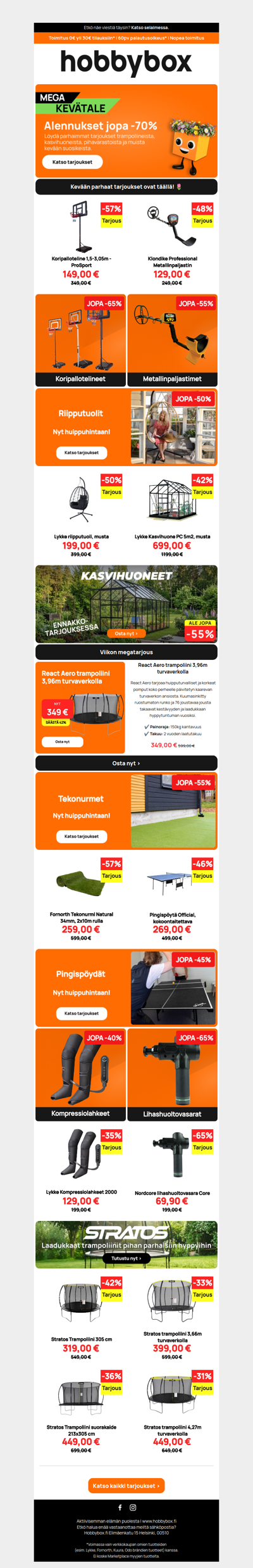 ☀️ Mega Kevätale käy kuumana – katso sunnuntain suosikit!