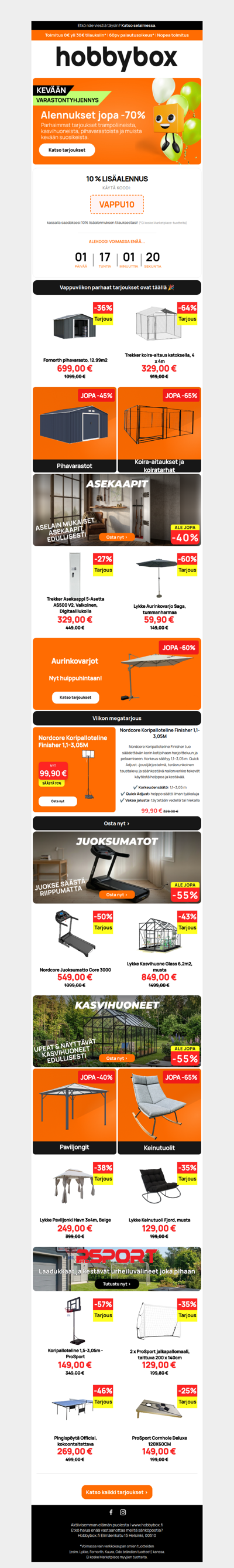 🎈 Vapun parhaat tarjoukset ovat täällä: jopa -70% + 10% LISÄALE