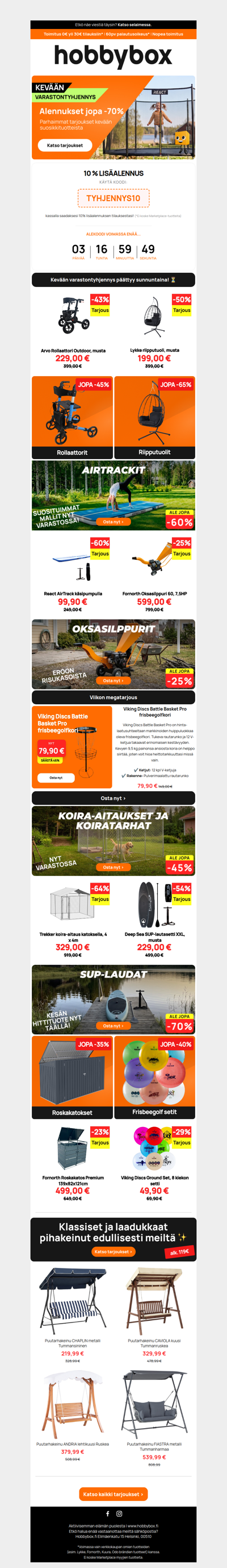 🚨 LOPPURYSÄYS: kampanja päättyy pian
