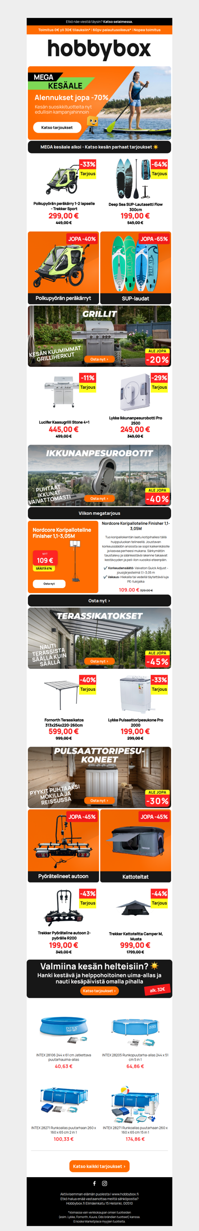 ⚡ MEGA KESÄALE JATKUU: JOPA -70 %