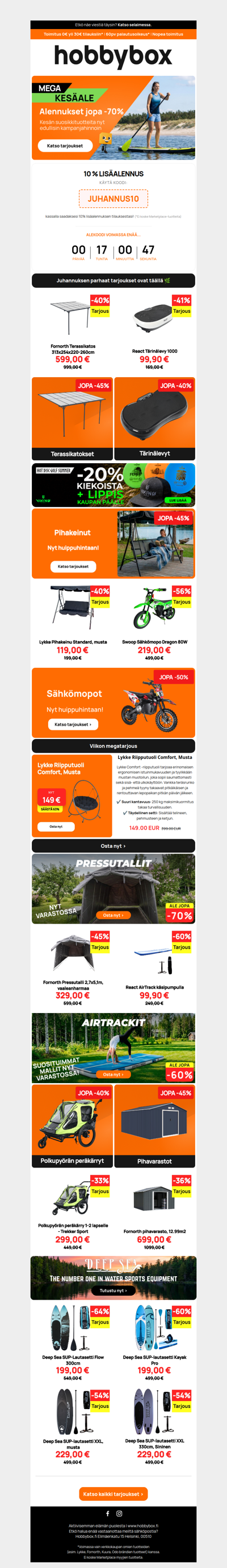 🚨 Viimeiset hetket hyödyntää juhannusalennukset – toimi nopeasti!