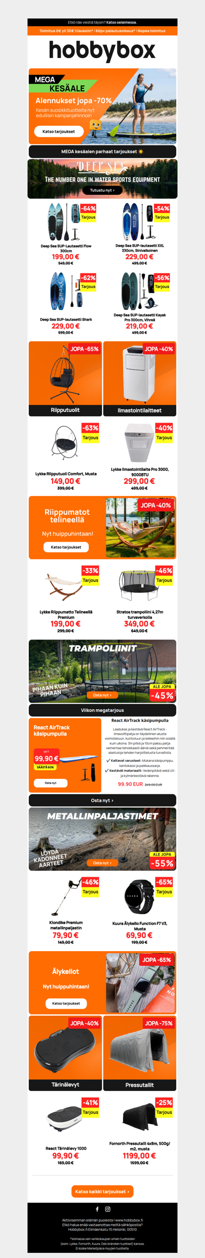 🌞 Ota kaikki irti kesäpäivistä – tässä viikon parhaat varusteet vapaa-aikaan!