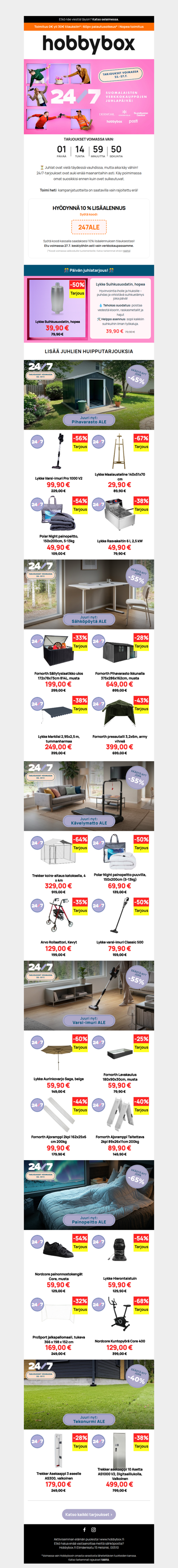⏳ Enää kaksi päivää 24/7-tarjouksia