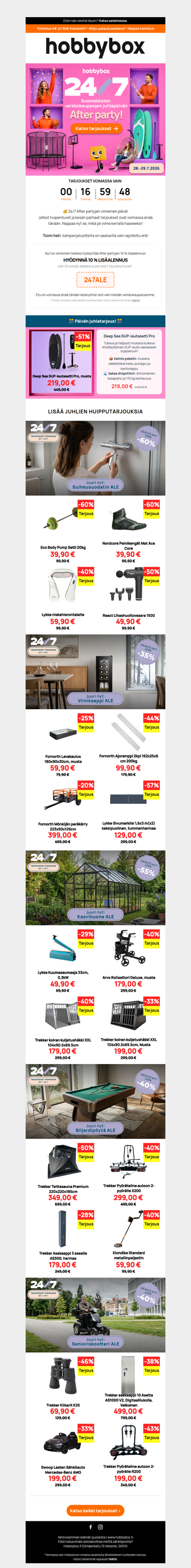 ⏰ Viimeinen tilaisuus – ekstra 10 % päättyy tänään