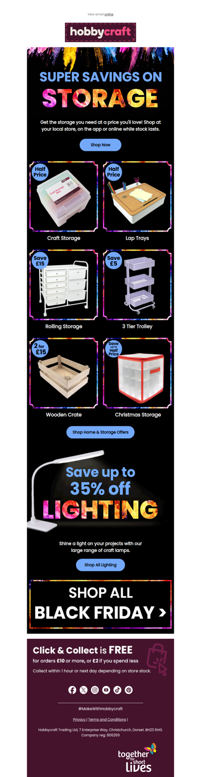 Super savings on storage and lighting 💡