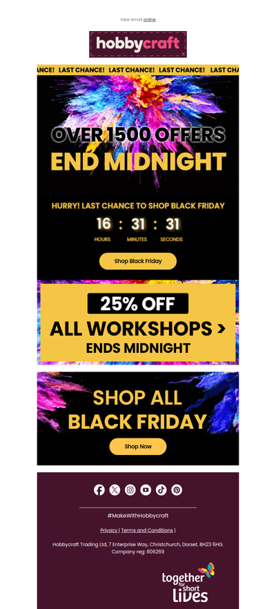 Black Friday ends MIDNIGHT